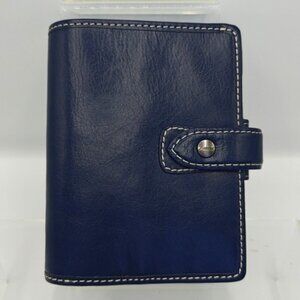 Filofax Malden Pocket Leather Organizer Navy Blue